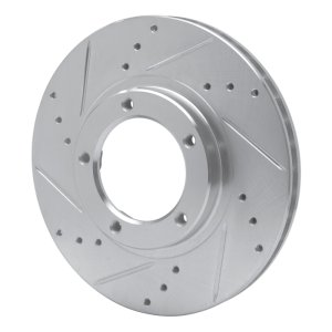 Toyota Tacoma Brake Rotor (1) - Front Left - R1 Concepts - Drilled & Slotted - Silver - `95-`04